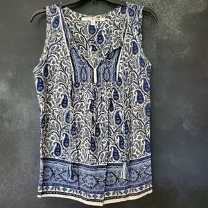 Max Studio• Blue Paisley Sleeveless Blouse